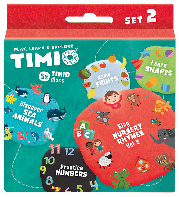 TIMIO Dicset - 2 pcs - Numbers, Children's songs, Sea animals, Shapes and  Fruit