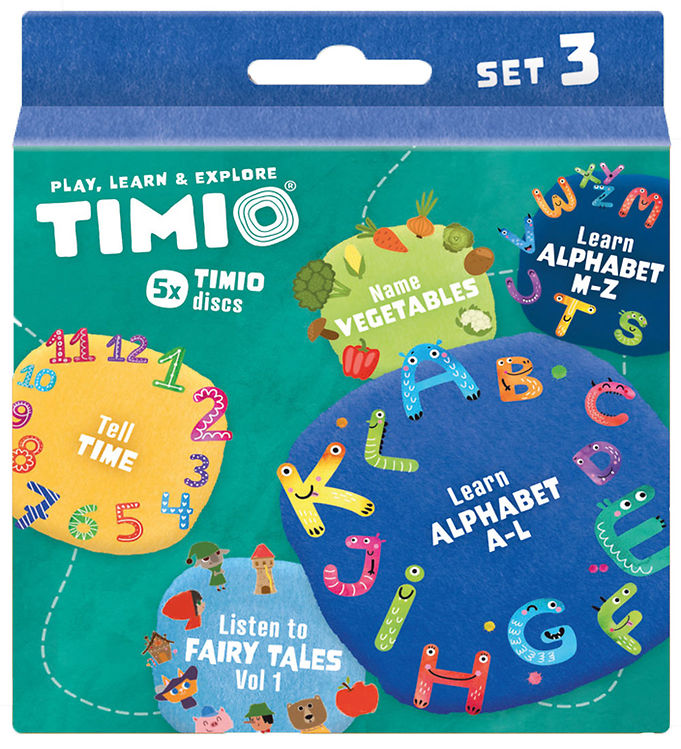 TIMIO Disc set 3 - Fairy Tale, Time, Vegetables, Alphabet A-L and Alf