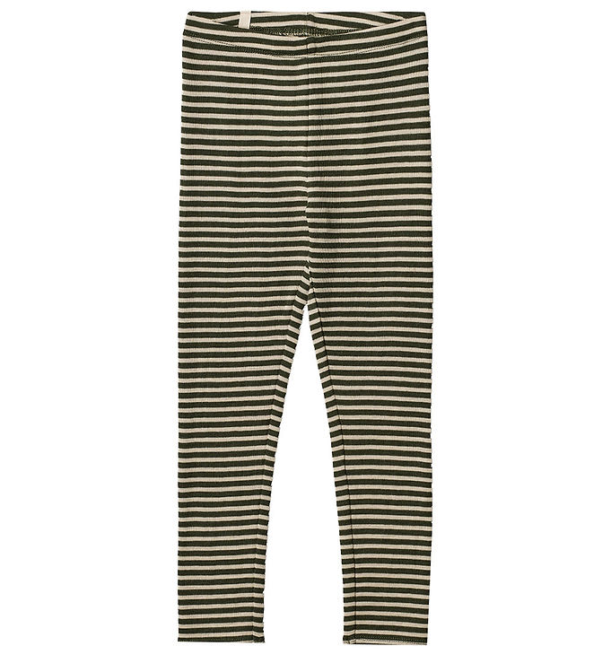 Stripe Wheat Green - - Cheap Always Wool Leggings » Shipping