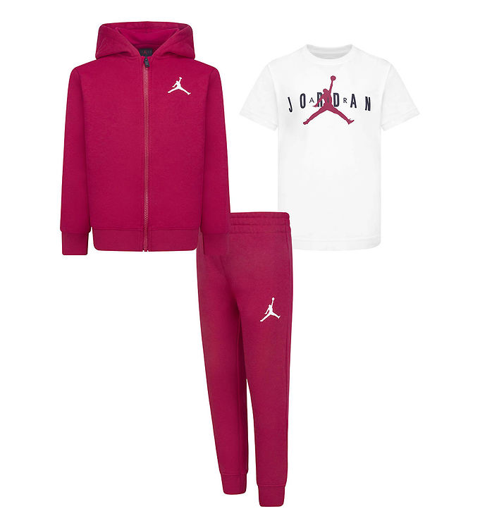 Jordan Survêtement - Gilet/Pantalon de Jogging/T-Shirt - Rouge gymnase/Blanc
