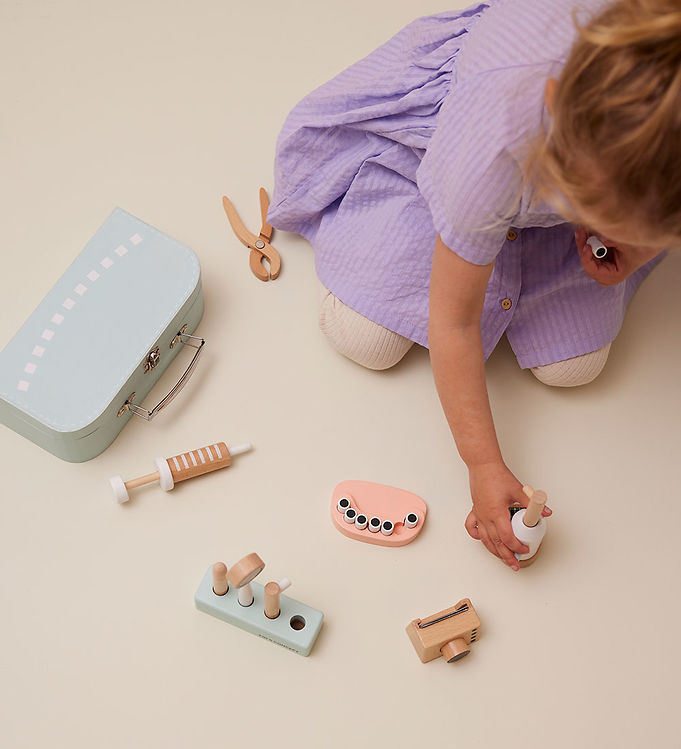 Kids Concept Dentiste Set - Bois - Dentiste Set av. Valise en Carton