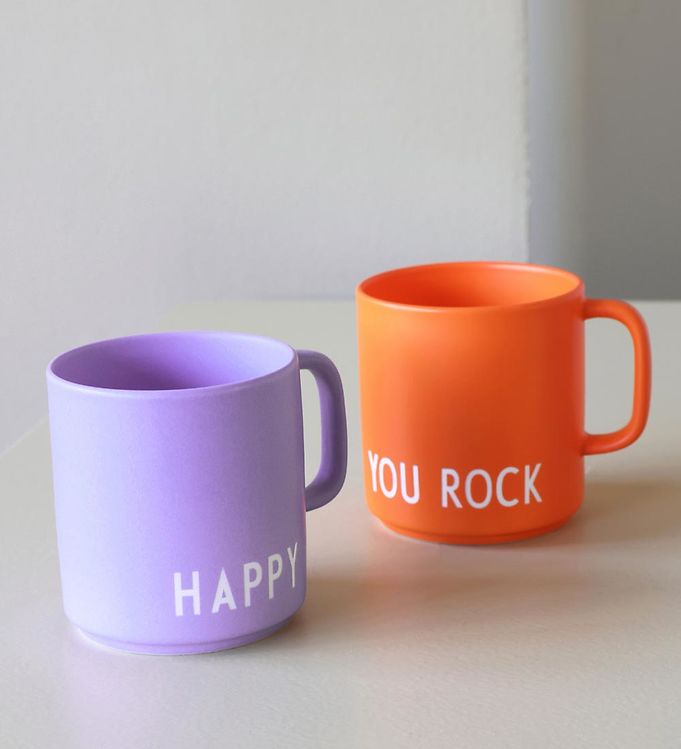 Design Letters Mugg - Favorit - Lavendelblå m. Happy