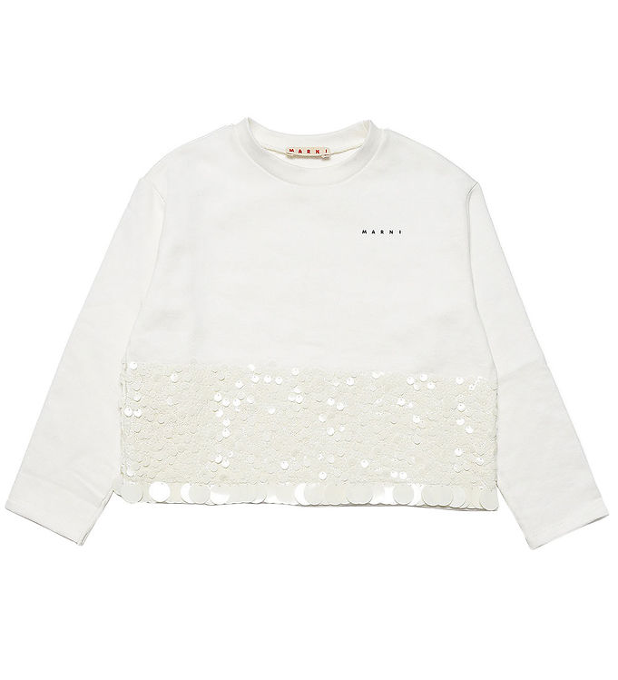 Marni Sweatee Shirt Off White M. Paljetter