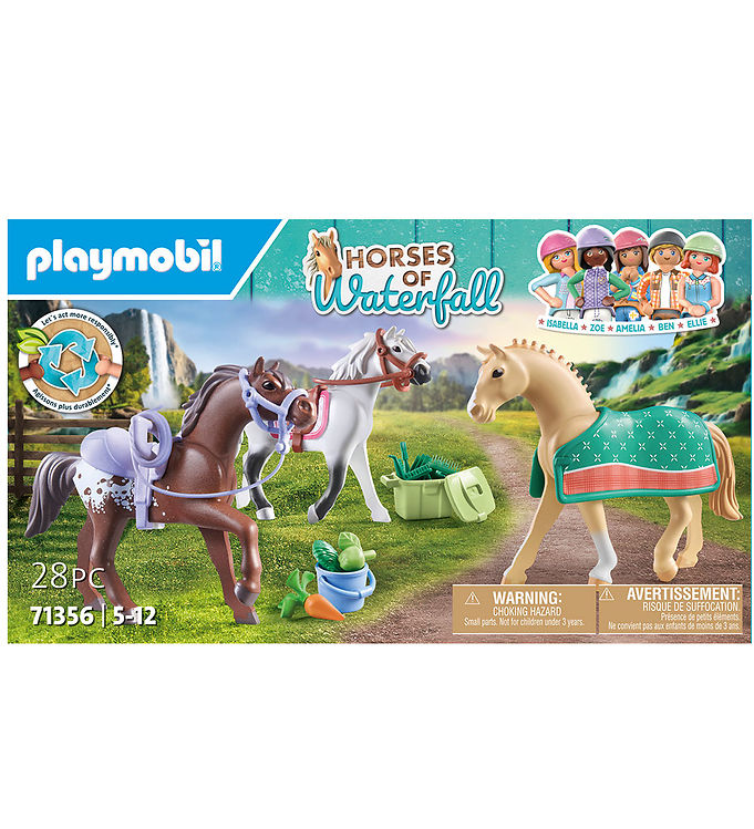 Playmobil Chevaux De Cascade - 3 chevaux : Morgan, Quarter Horse 