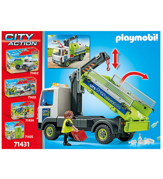 Playmobil City Action - Truck w. Container for recycled glass 