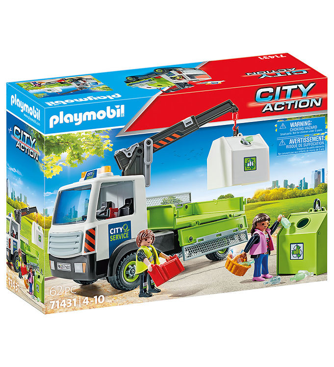 Playmobil City Action - Truck w. Container for recycled glass 