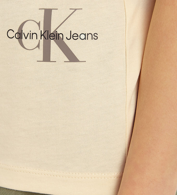 Calvin Klein T-shirt - Monogram Off Placed - Vanilla