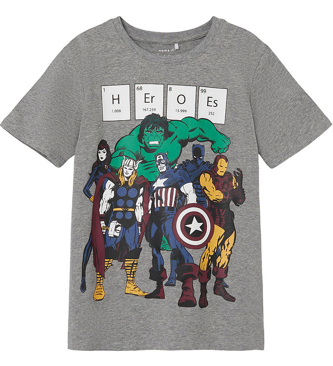 Name It T-shirt - NkmNiklas Marvel - Grey Melange » Shop Now