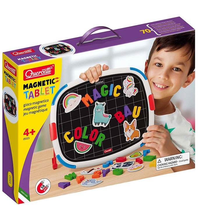 Quercetti Play Set Magnetic Board - ABC+123 - 110 Parts - 5285