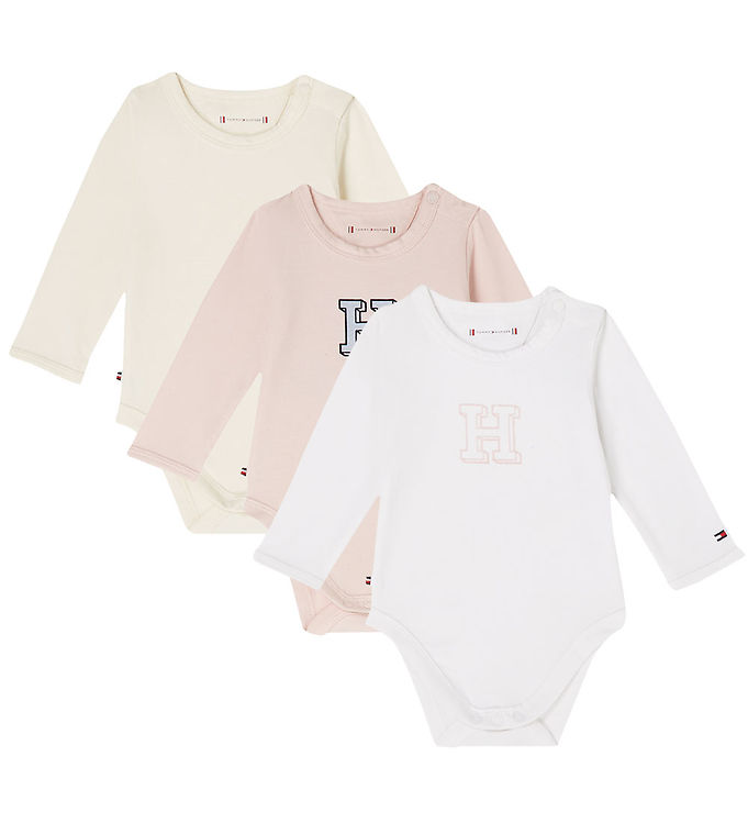 Tommy Hilfiger - Box Pink Whimsy Bodysuit - 3-Pack Gift - l/s