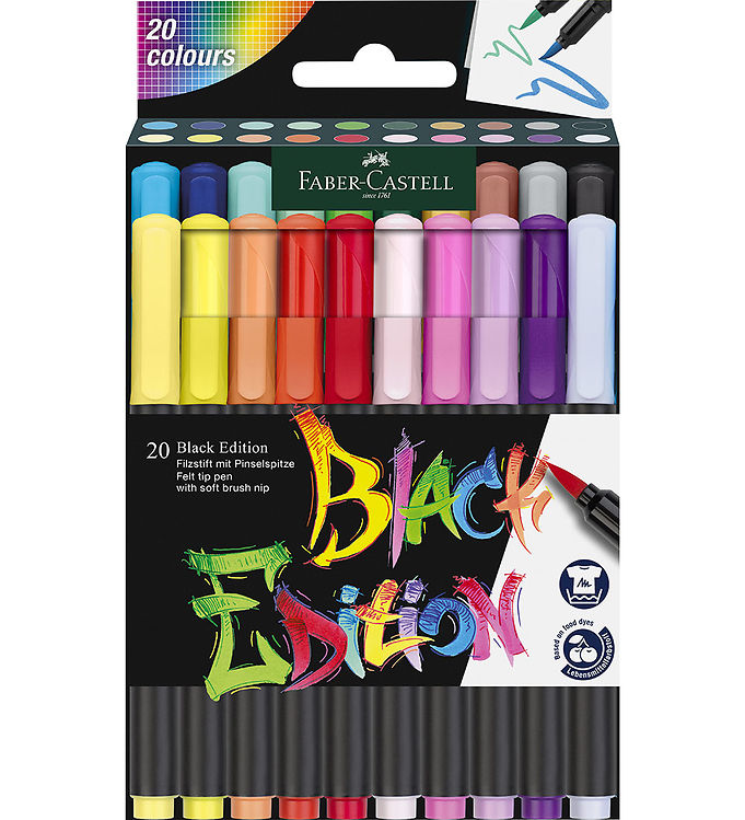 Faber-Castell Markers - Black Edition - 20 pcs » Cheap Shipping