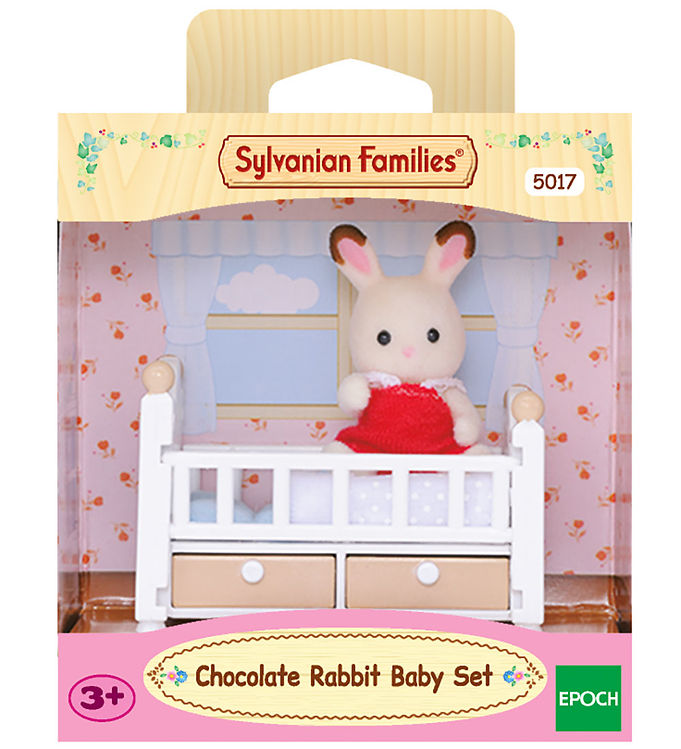 Sylvanian families 5017 - Bébé lapin chocolat avec lit - Sylvanian