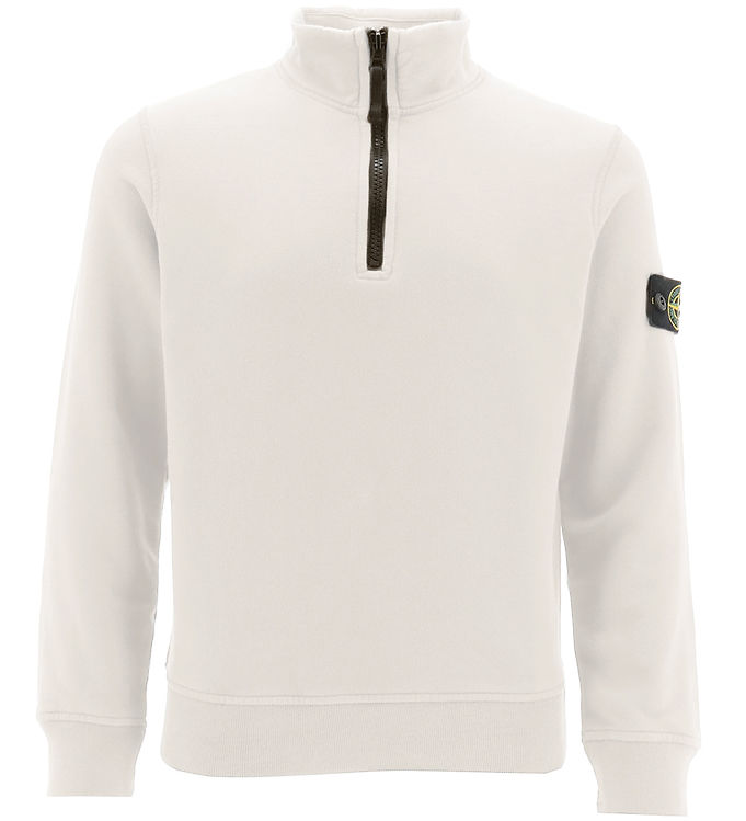 Stone island white online zip hoodie