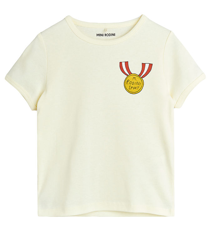 Mini Rodini T Shirt Medalj Vit