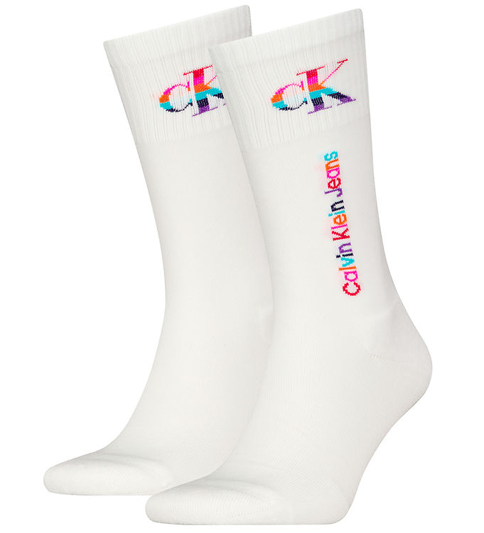 Calvin Klein Socks 2 Pack One Size Mens White KW PL
