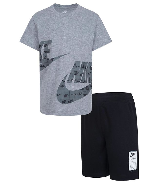 Nike Shortsset Shorts/t Shirt Svart/grå
