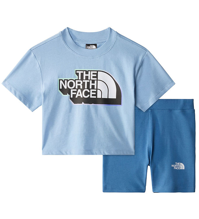 The North Face Shortsset T Shirt/cykelshorts Steel Blue/ind