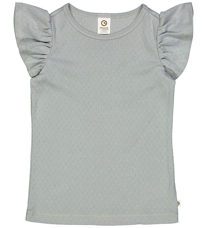 Müsli T Shirt Pointelle Frill Jasmine Blue