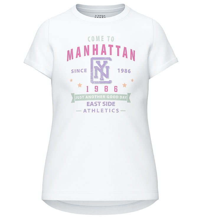 Name It T Shirt Nkfvix Bright White/manhattan