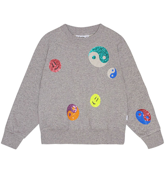 Molo Sweatee Shirt Marge Grey Melange M. Paljetter