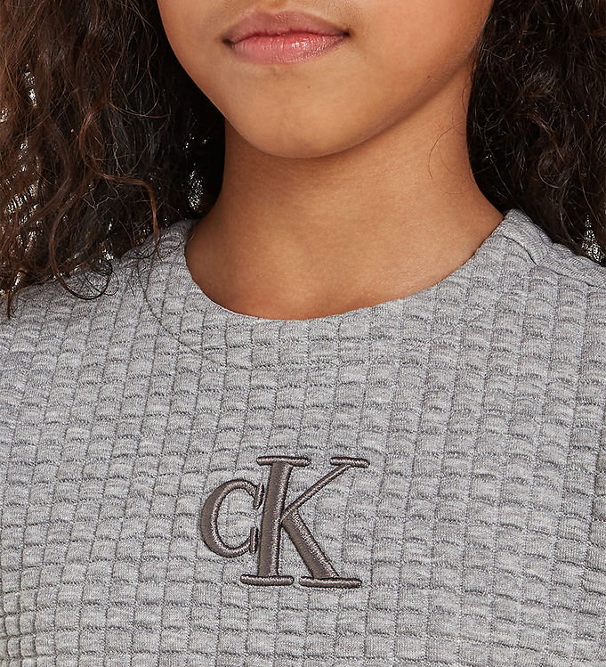 Calvin Klein Dress Jacquard Quilted Light Grey Heather KW DK