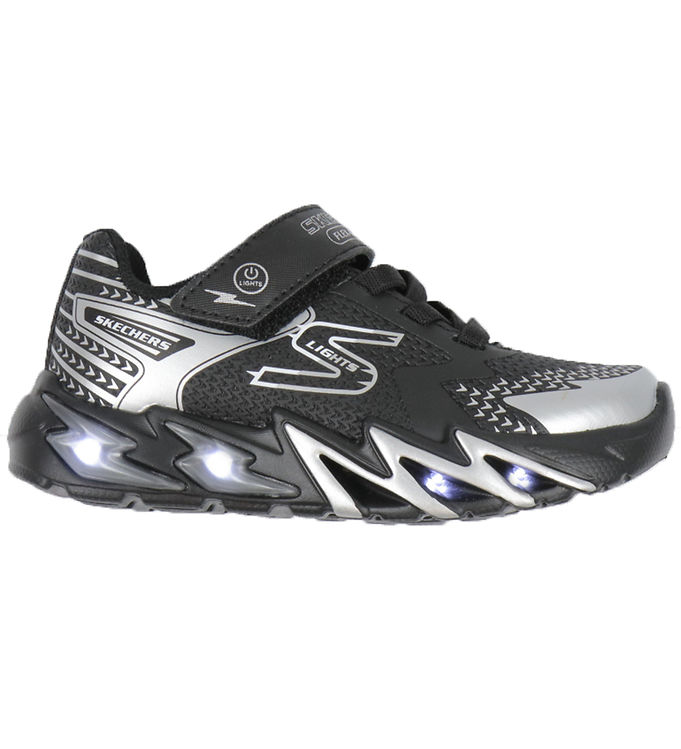 Skechers Shoes w. Light Flex Glow Bolt Black Silver KW SE