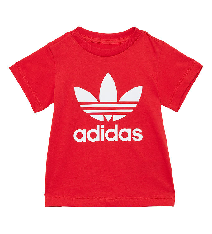 Adidas Originals T Shirt Trefoil Röd/vit