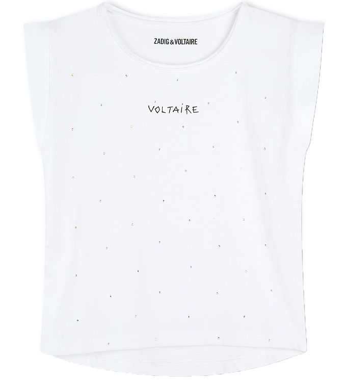 Zadig & Voltaire T Shirt Vit M. Strass