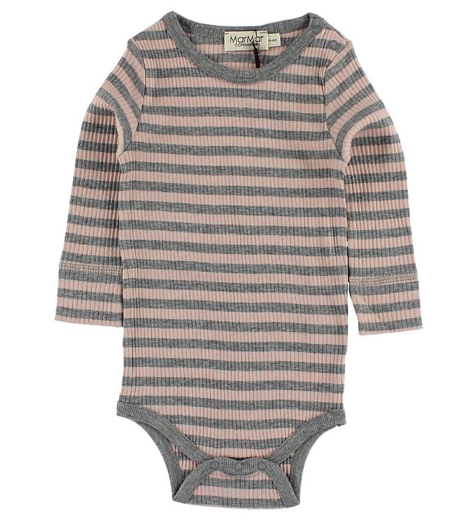 MarMar Bodysuit - L/S - Pink/Grey Striped » Cheap Delivery