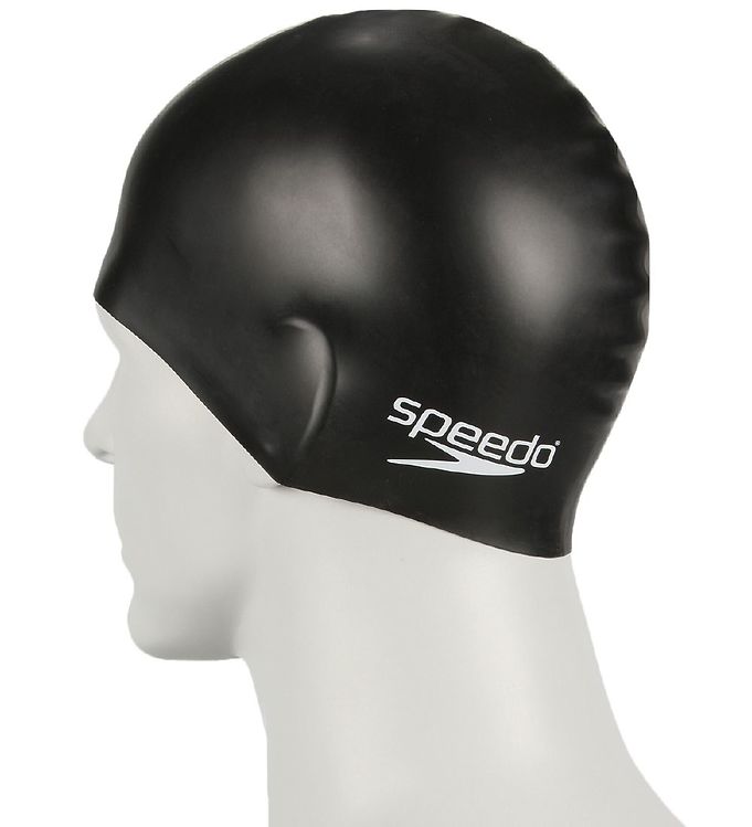 Black Speedo Silicone Junior Swim Cap 