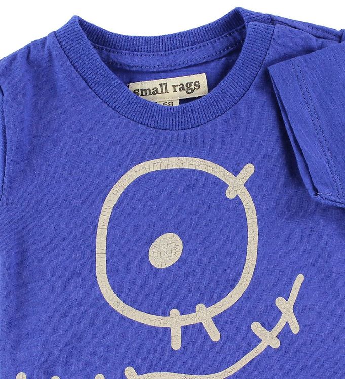 at fortsætte År Saucer Small Rags T-shirt - Blue w. Face » Cheap Delivery