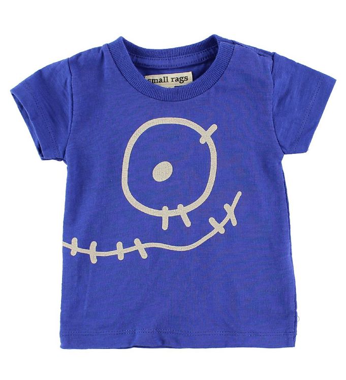 Small Rags T-shirt - Blue w. Face » Cheap Delivery