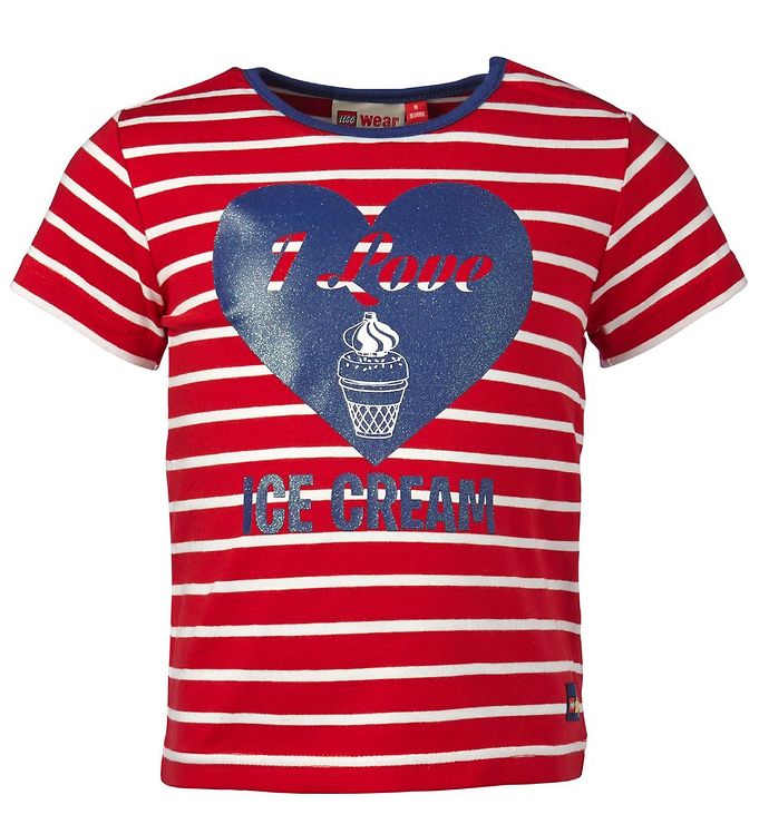 Lego   Duplo T Shirt Röd/vitrandig M. Hjarta