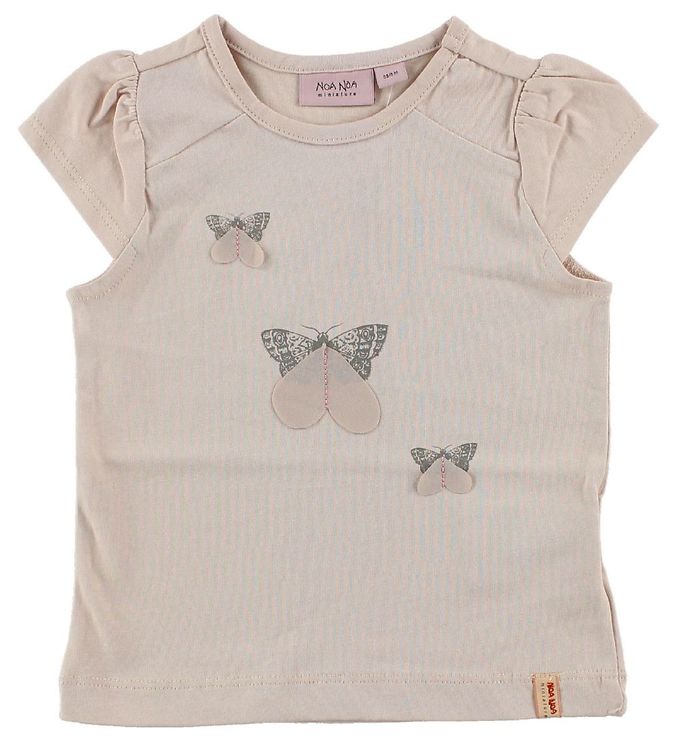 Noa Noa Miniature T Shirt Puderrosa M. Fjarilar