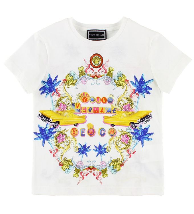 Young Versace T shirt White w. Cars Colours Quick Shipping