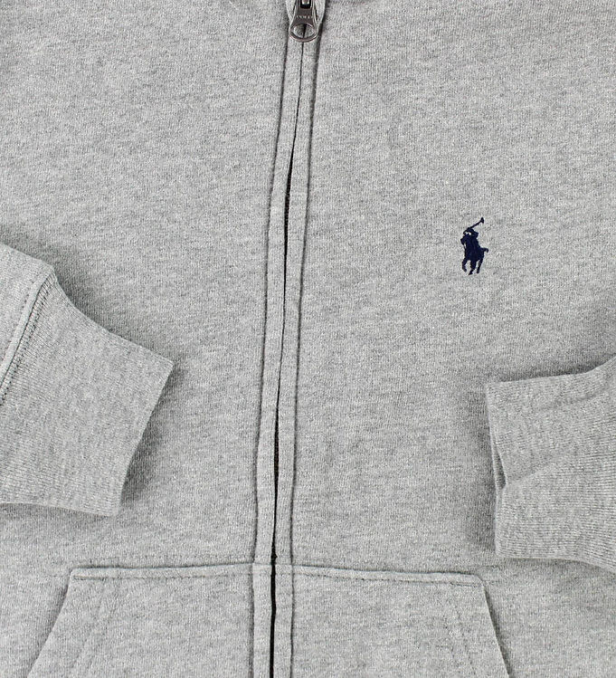 Polo Ralph Lauren Zip Thru Hoodie - Sweat - Grey Melange w. Logo