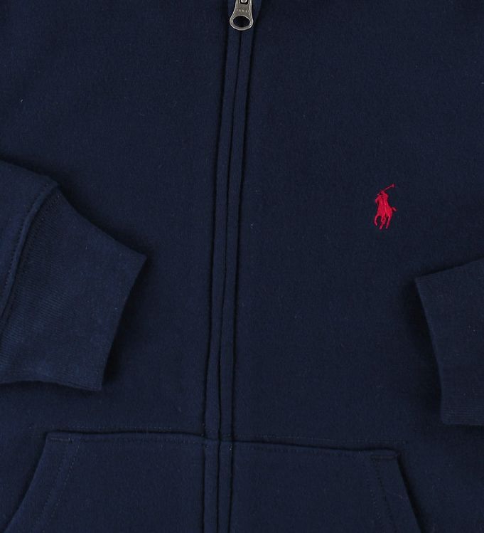 Polo Ralph Lauren Zip Thru Hoodie Sweat Navy w. Logo