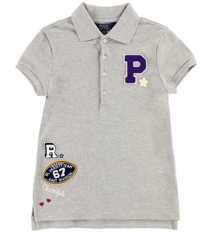 Polo Ralph Lauren Polo - Grey Melange w. Patches » Fast Shipping