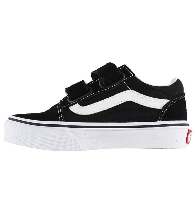 vans old skool velcro sneakers in black and white