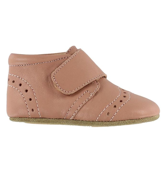 Soft Sole Leather Shoes - Rose w. Pointelle