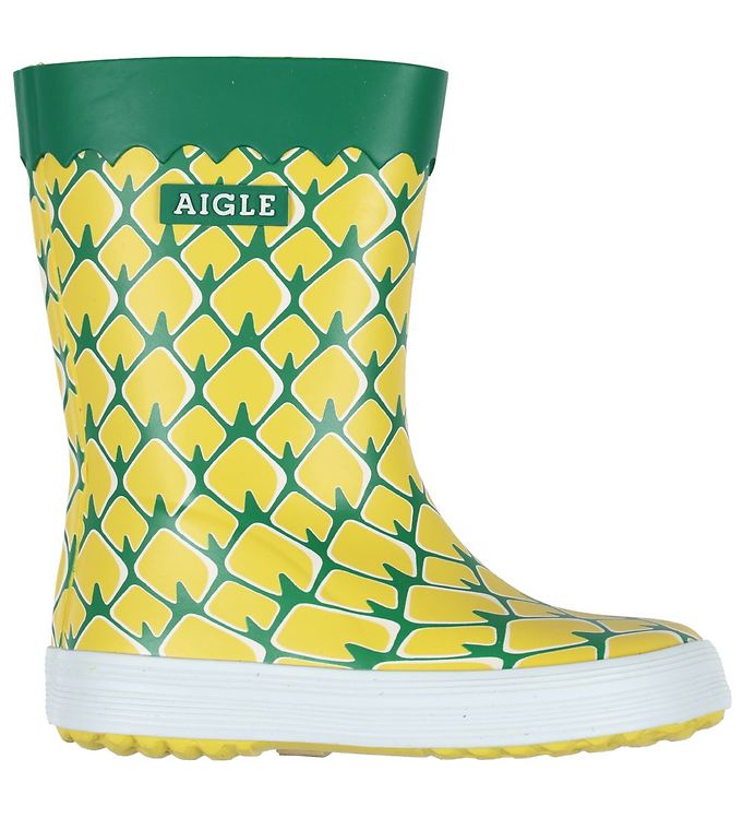 Aigle Rubber Boots - Baby Flac Fun Pineapple - Shipping