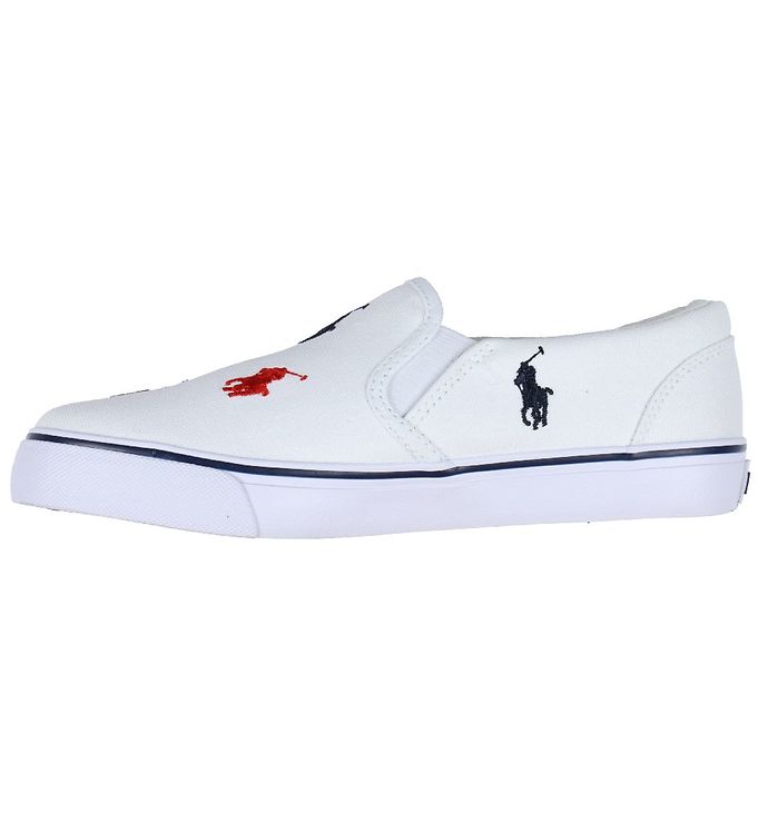 Polo Ralph Lauren Shoe - Keaton Slip On - White/Navy/Red