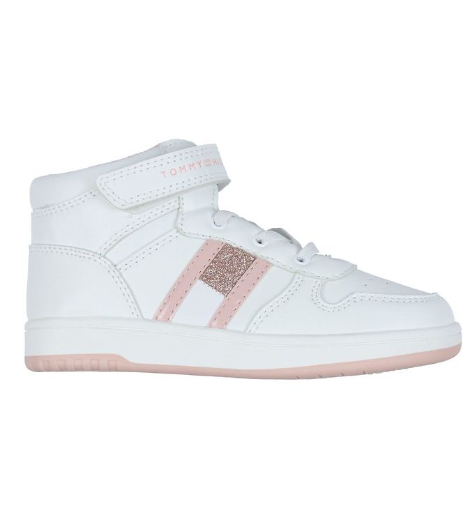 Tag væk sporadisk London Tommy Hilfiger Shoe - High Top Velcro Sneaker - White/Pink