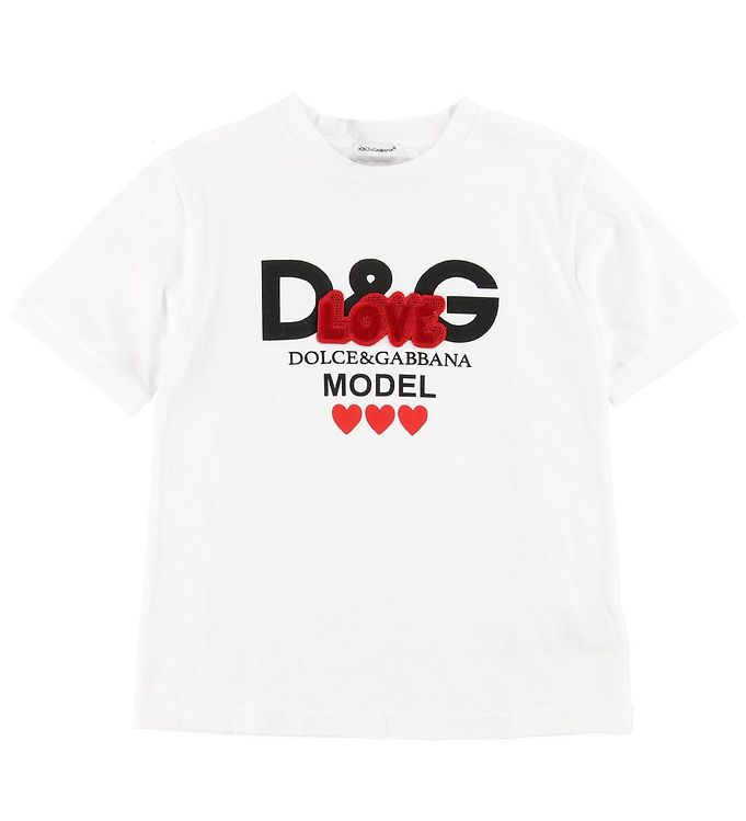 Dolce & Gabbana T-shirt - White w. Print/Love » Quick Shipping