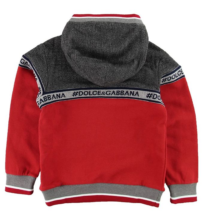 Dolce & Gabbana Hoodie - Red/Grey Melange » New Styles Every Day