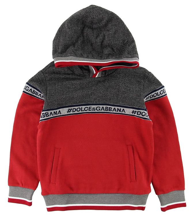 Dolce & Gabbana Hoodie - Red/Grey Melange » New Styles Every Day