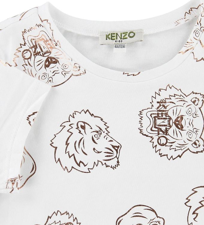 Kenzo T-shirt - White w. Rose Bronze Tigers » Cheap Delivery