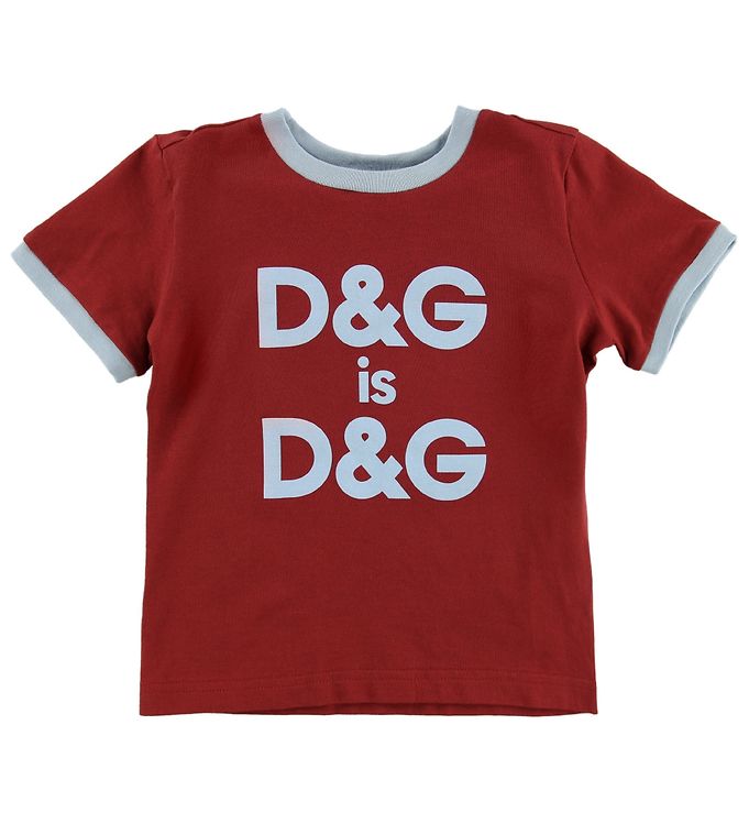 Dolce & Gabbana T-shirt - Red/Light Blue w. Logo » ASAP Shipping