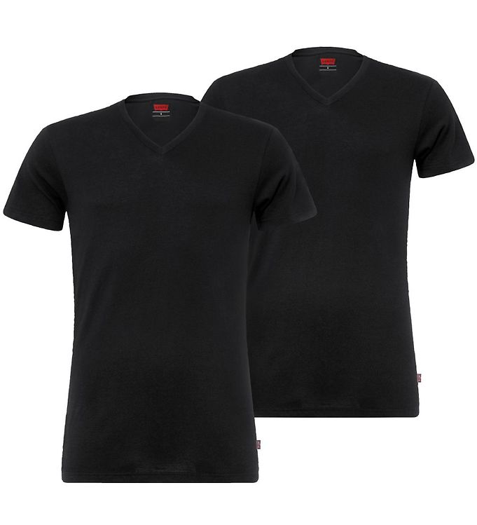 Levis T-shirt - 2-Pack - V-Neck - Black » Prompt Shipping