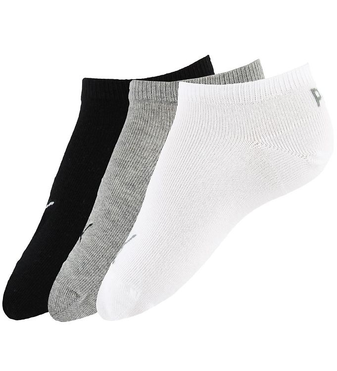 Puma Ankelstrumpor 3 Pack Sneaker Plain Svart/gråmelerad/w